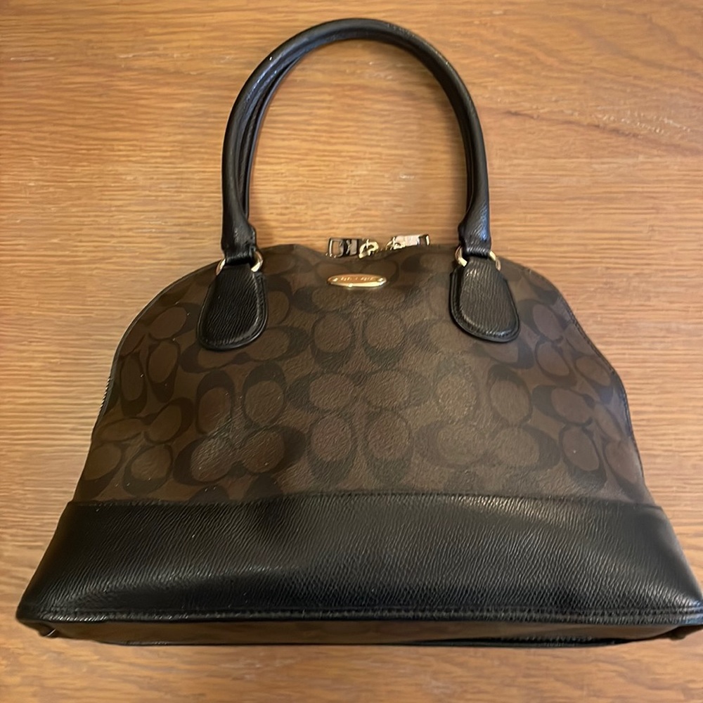 Coach Signature Cora Domed Satchel Bag